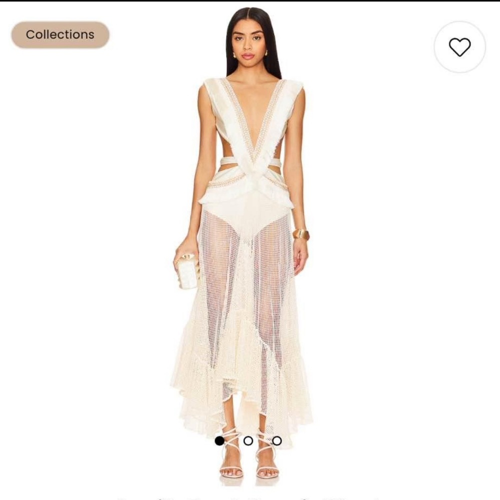 Patbo Camilla beach dress NWT fringe vneck dress new with tags cream white